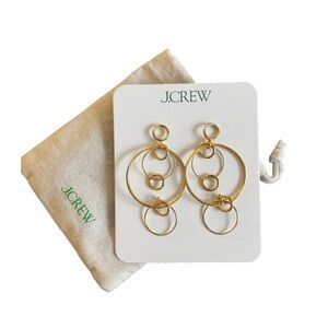 J. Crew Dainty gold-plated drop-hoop earrings